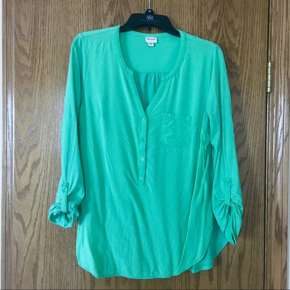 Merona bright mint green shirt